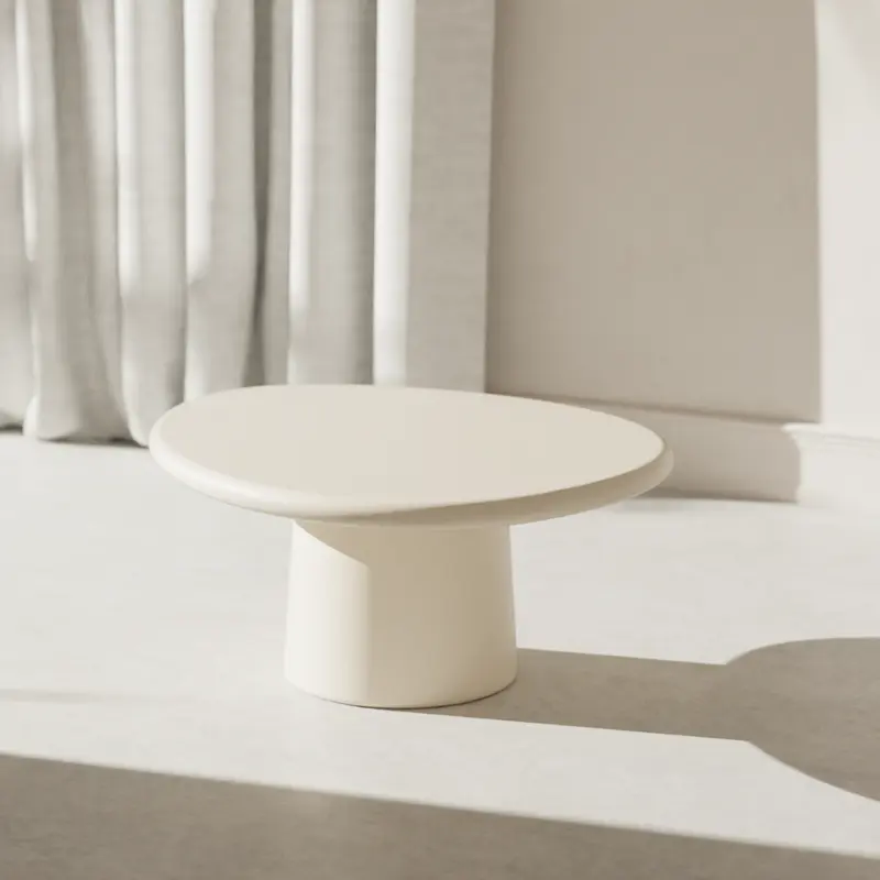 Mesa de centro redonda aspecto hormigón orgánico - Juno - StoneSkin - 90 cm