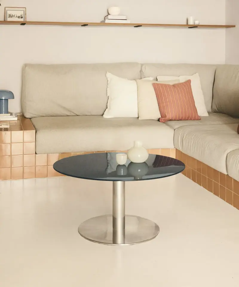 Mesa de Centro Redonda en Acero Laminado Riva