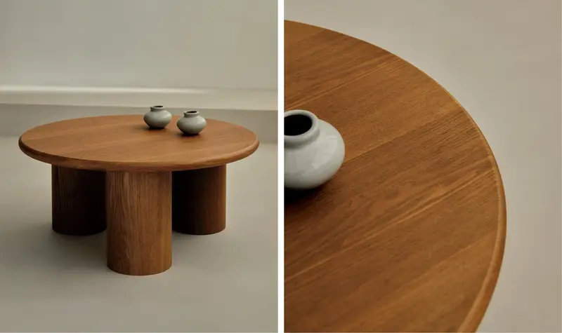 Mesa de Centro Redonda en Madera Aisha (80 cm)