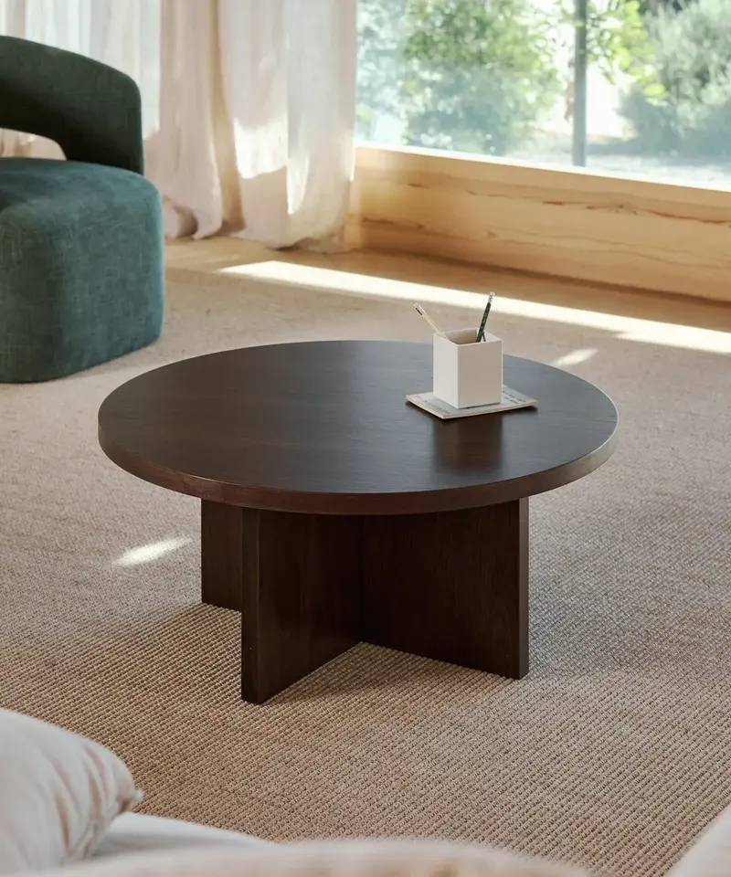 Mesa de Centro Redonda en Madera Takaya (80 cm)