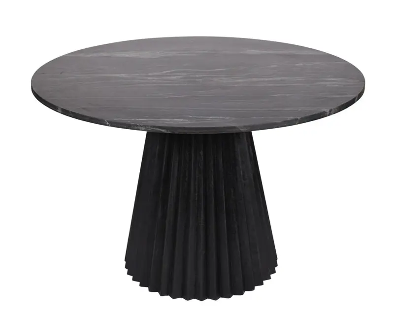 Mesa de comedor base de madera mango y mármol Ø120 Atica