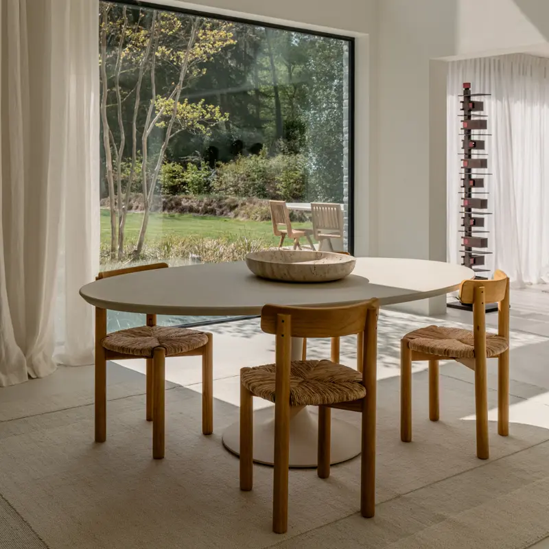 Mesa de comedor Camille - 200 cm - MicroSkin - forma de tulipán