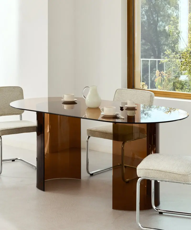 Mesa de Comedor Cristal Templado Ensa (180x76cm)