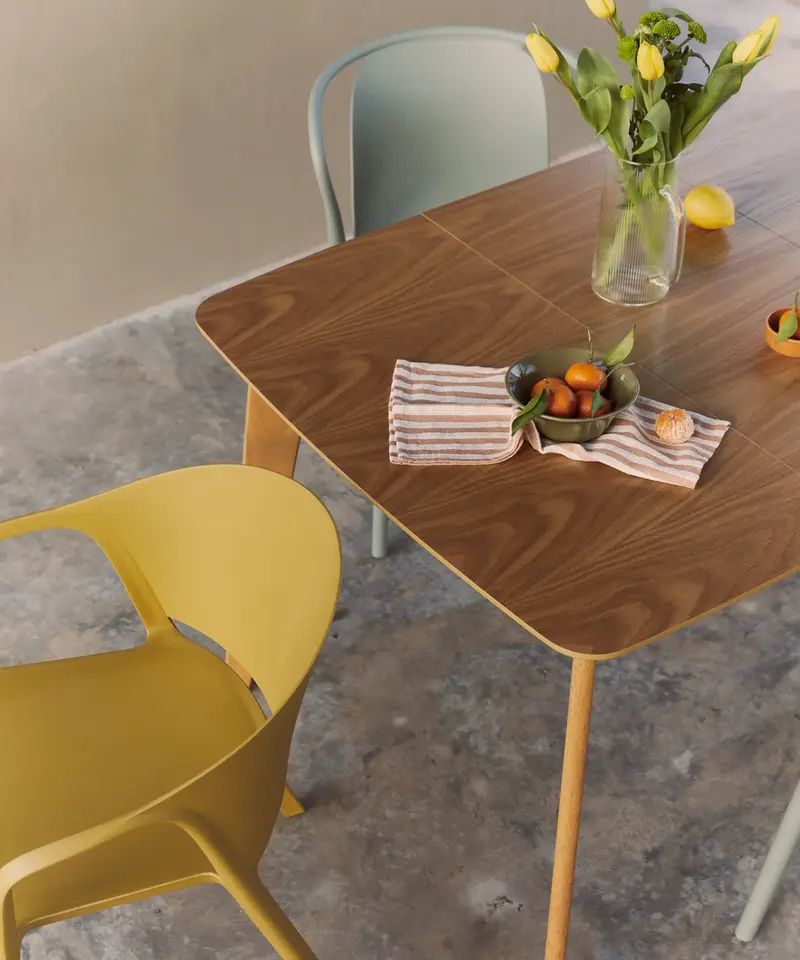 Mesa de Comedor Cuadrada en Madera Extensible Livia (90-130 x 90 cm)