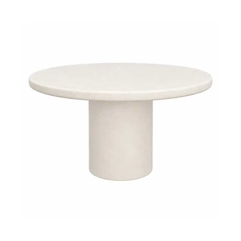 Mesa de comedor Dinan Ø150 cm - MicroSkin - Acabado estructura latte - Tablero redondo de 6 cm de grosor
