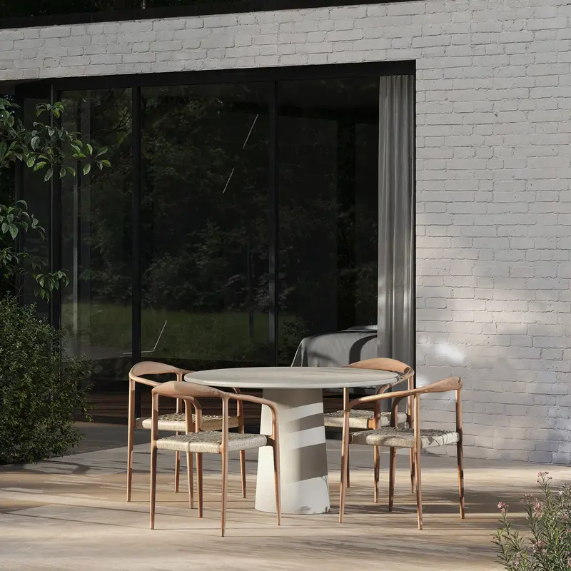 Mesa de comedor exterior - Legna - 140 cm - MicroSkin - Cloudy Latte