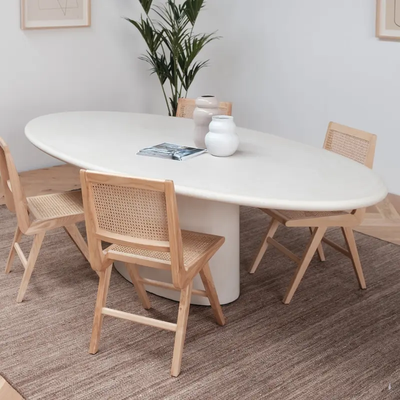 Mesa de comedor Hector aspecto orgánico mortex - Ovalada - Microskin