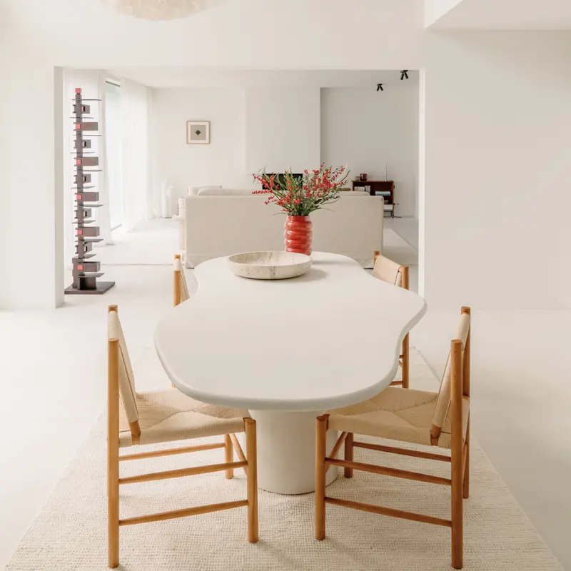 Mesa de comedor Limoges de microcemento - 260 cm - Acabado estructurado