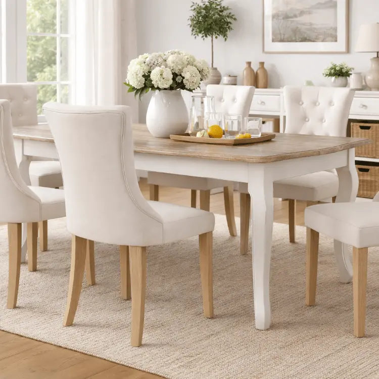 Mesa de comedor madera extensible rectagular 160/200 cm Camelia