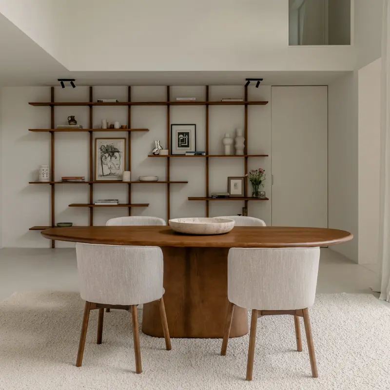 Mesa de comedor orgánica de madera - Anvers - 240 cm - Nogal oscuro - Fresno