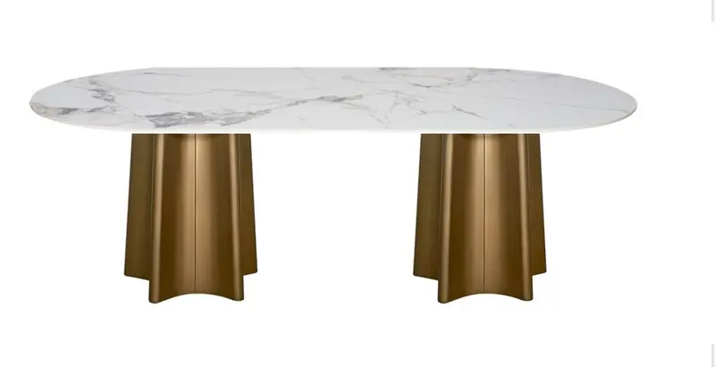Mesa de comedor ovalada 220x105 Elite piedra sinterizada