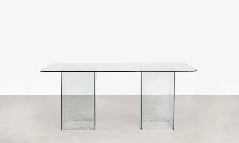 Mesa de Comedor Rectangular de Cristal Templado Eleonora (180 cm x 90 cm)
