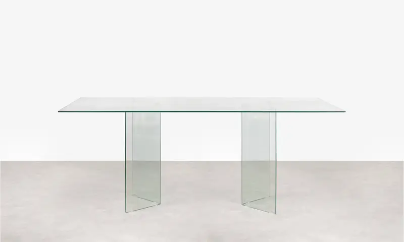 Mesa de Comedor Rectangular en Cristal Templado Nicole (200x90 cm)