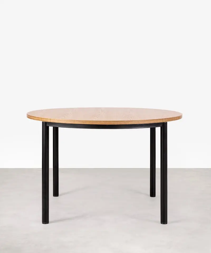 Mesa de Comedor Redonda Extensible en Madera y Metal Maider (120-160 cm)