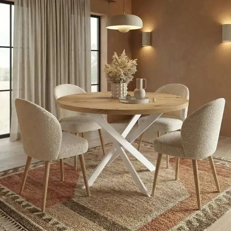 Mesa de Comedor Redonda Fija patas X DONATA