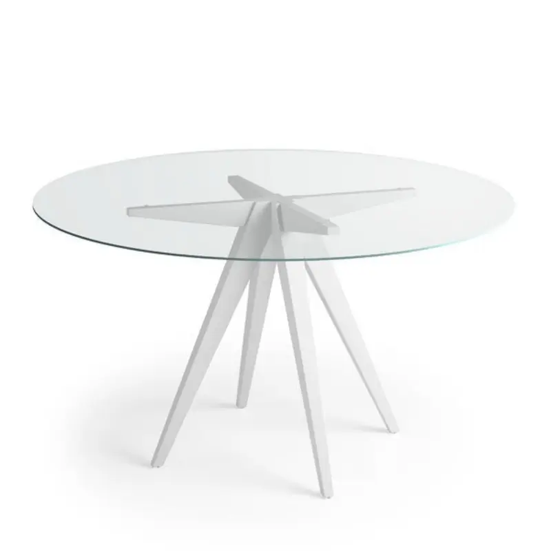 Mesa de Comedor Redonda Tapa Cristal