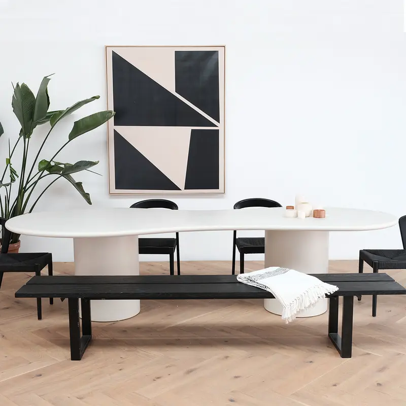 Mesa de comedor Trio de micropiel orgánica