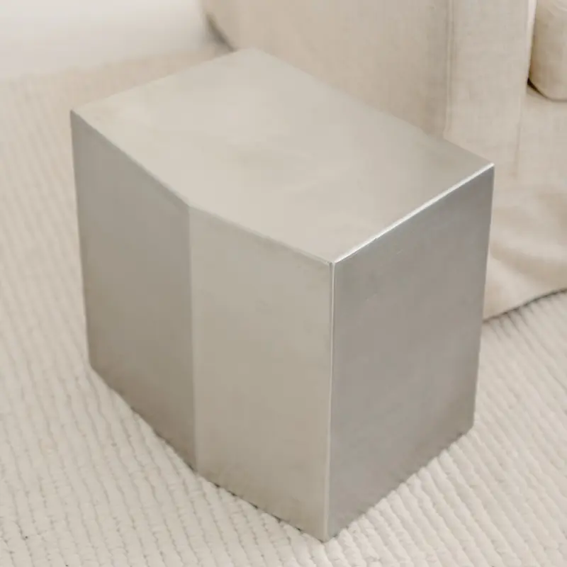 Mesa de salón Acero - Creully - Brutalismo Moderno - Acero inoxidable