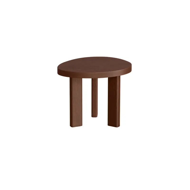 Mesa de salón Eden - Madera de fresno - Nogal oscuro - Ovalada - 50 cm - Pequeña
