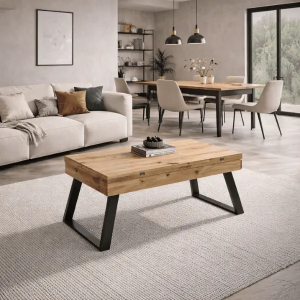 Mesa elevable convertible pata metal trapecio FIORENZA