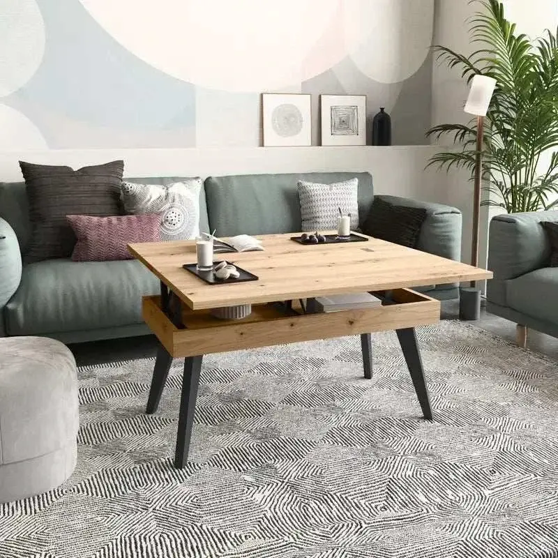 Mesa elevable de centro convertible pata metal RENATA