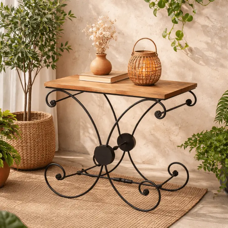 Mesa industrial  de forja y madera  ORUS
