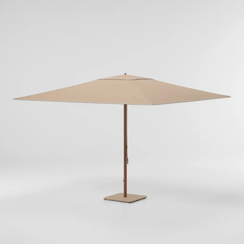 Meteo parasol telescópico L 330 × 330 | 920  Western Red Aluwood | Base con Ruedas