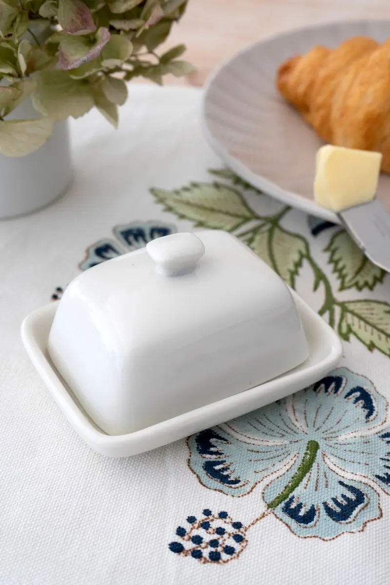 Mini Mantequillera Cerámica Blanca