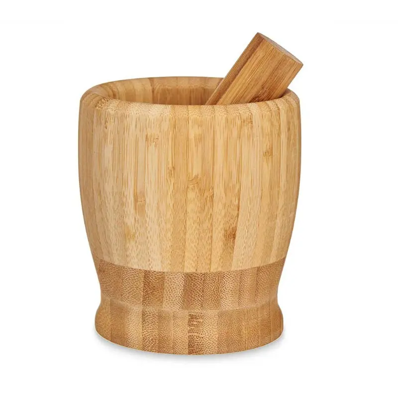 MORTERO DE BAMBU CON MAZA