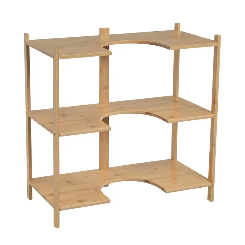 Mueble bajo lavabo de pedestal de bambú natural 60x30x60 cm para baño
