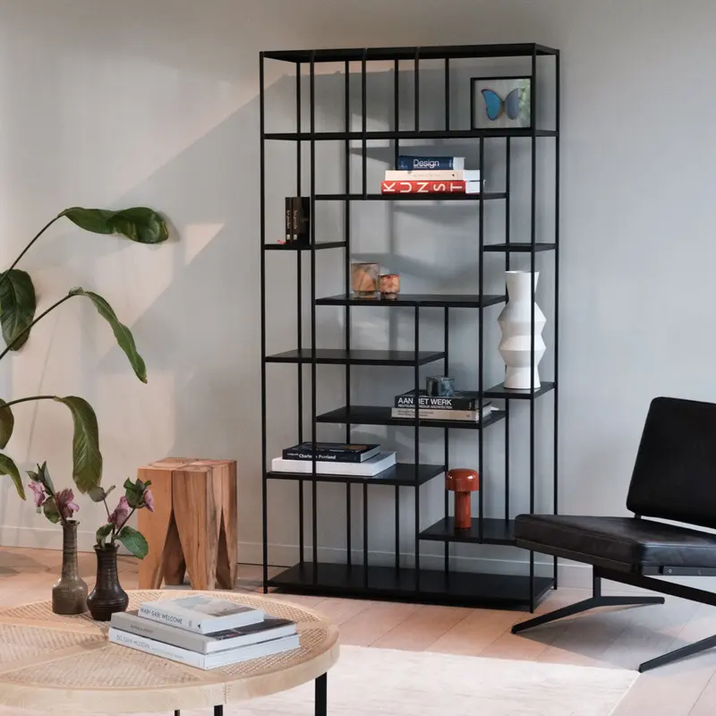 Mueble con estantes abiertos de metal negro - Celine