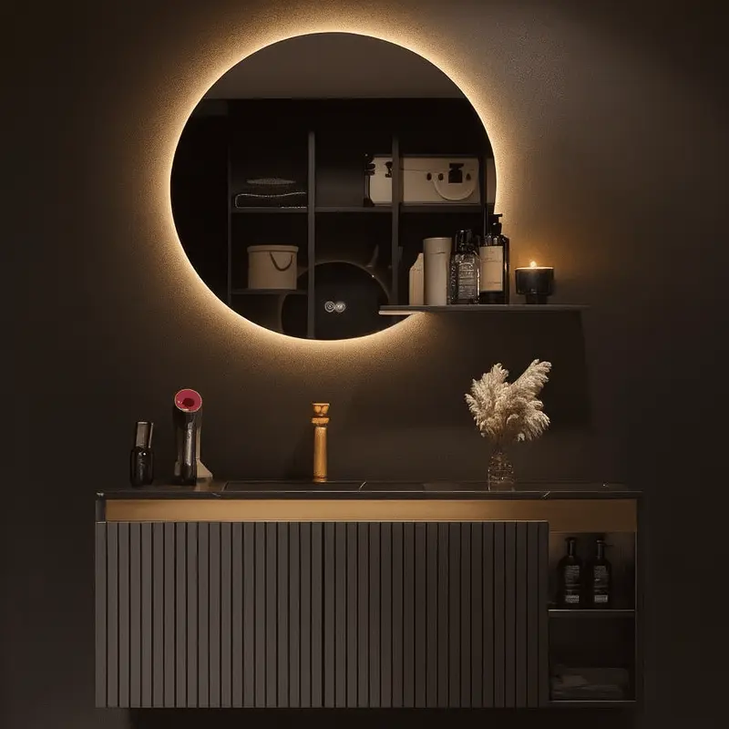 Mueble de baño 4 piezas 100-80 Olimpo lacado grafito