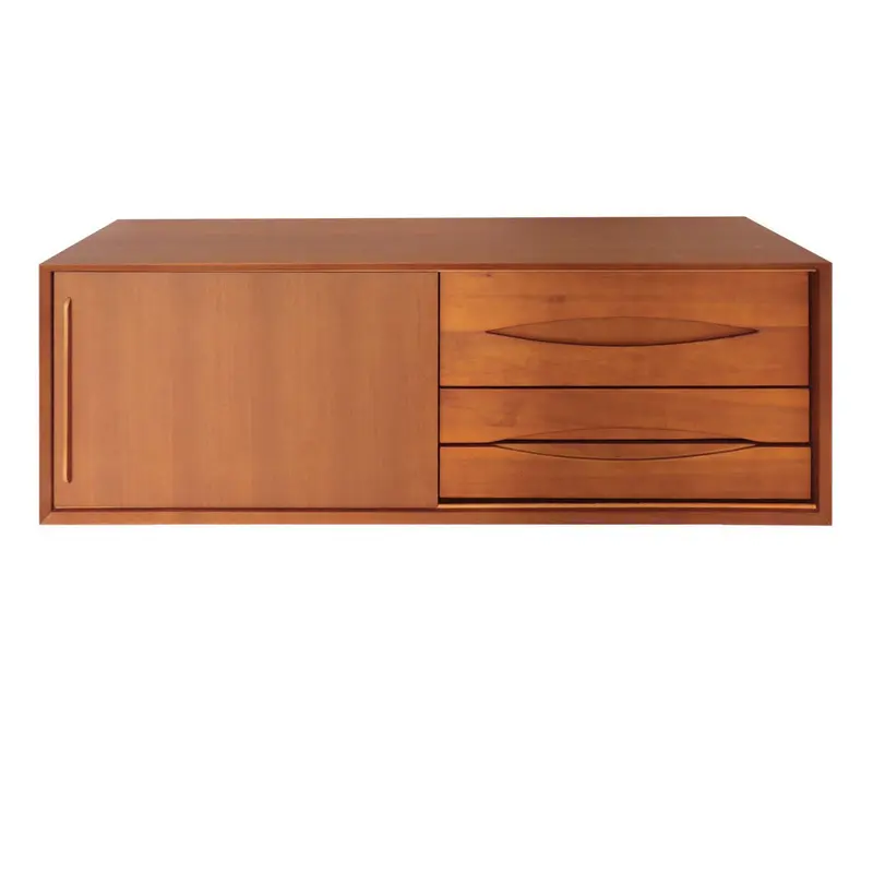 Mueble de baño flotante retro Bill - Teca - 150 cm