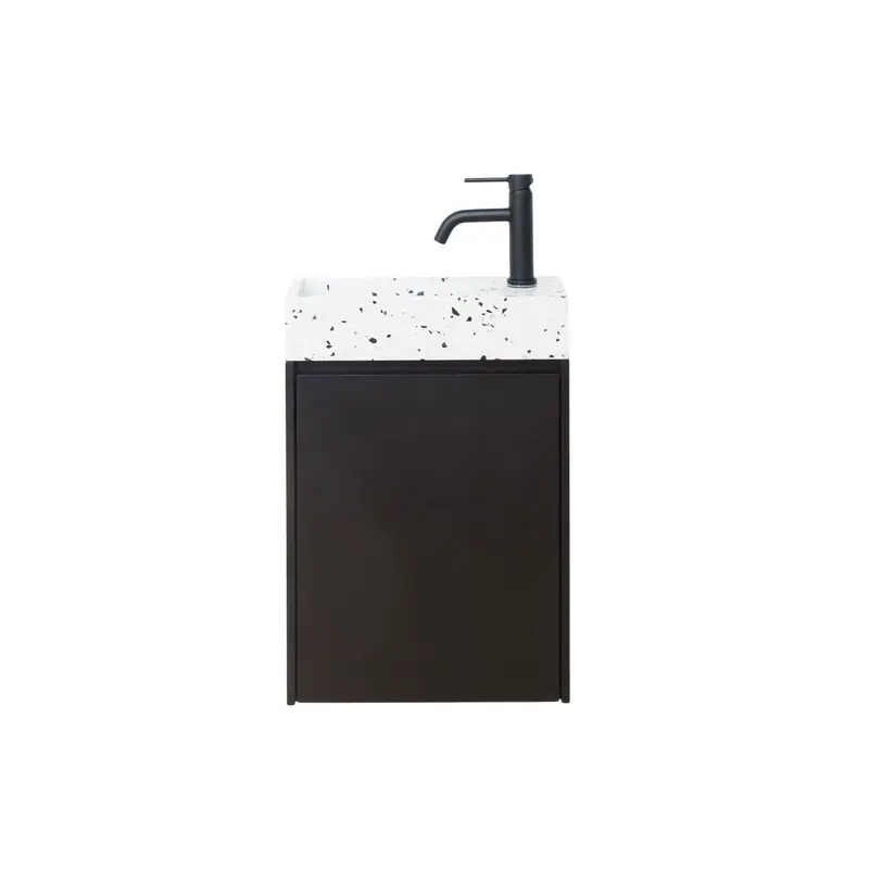 Mueble de baño Krabi Negro - Terrazo Blanco