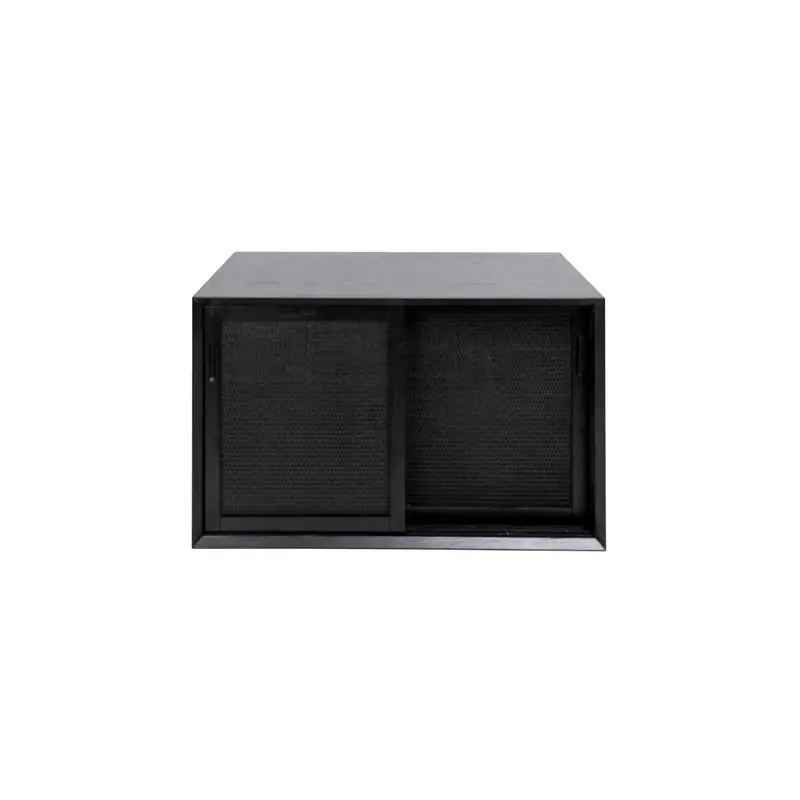 Mueble de baño minimalista - Ratán negro - Nestor - 80 cm
