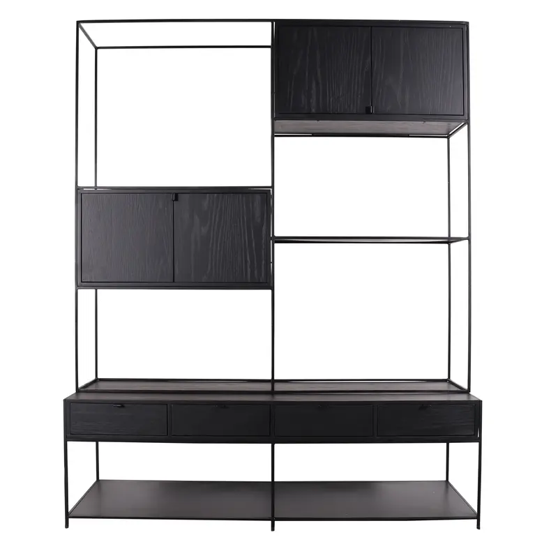 Mueble de pared retro - Madera negra - Florentin
