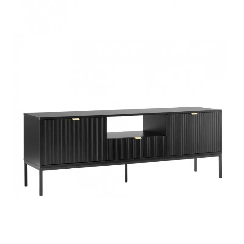 Mueble de TV MDF y Melamina Lacado en Negro