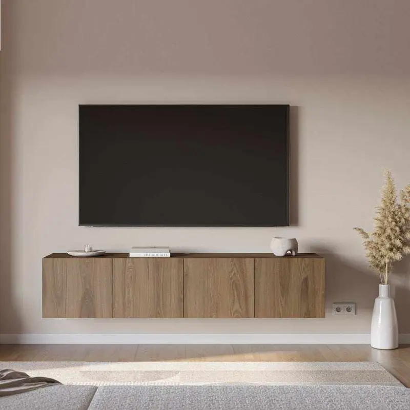 Mueble TV 4 puertas ACORAD | colgado Roble