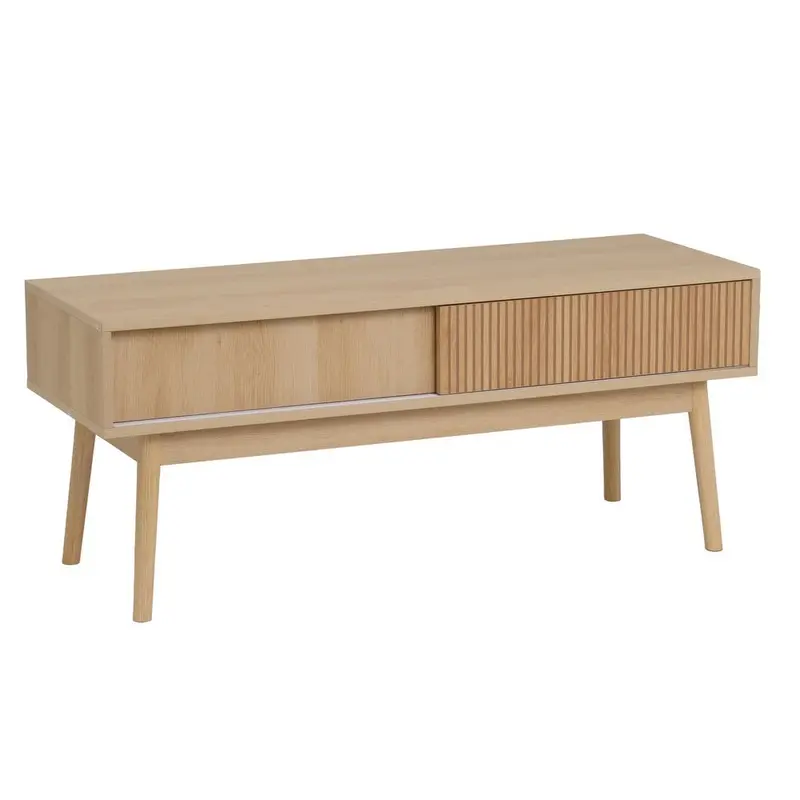 Mueble TV Naroa color roble 2 puertas correderas de 115x40x48 cm