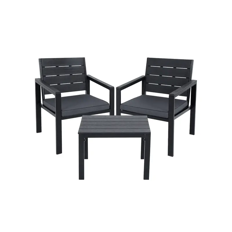 Muebles de Jardín con Sillas Mesa Auxiliar Cojines con Fundas Extraíbles