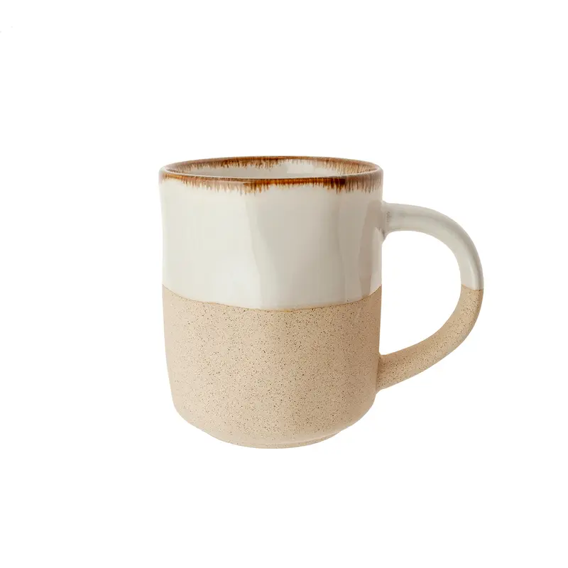 Mug gres rugoso blanco