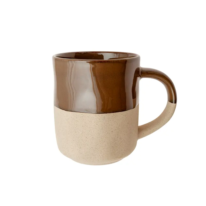 Mug gres rugoso marrón oscuro