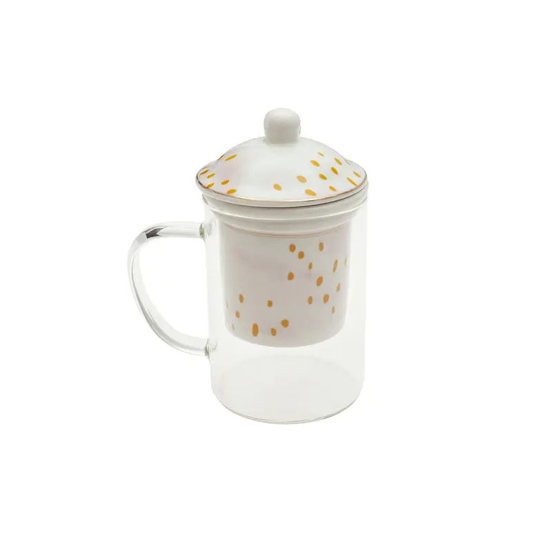 Mug infusiones cristal 12x8x14,5 300ml bloom rosa