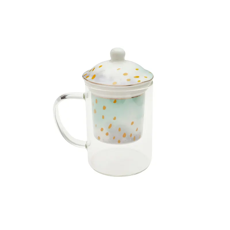 Mug infusiones cristal 12x8x14,5 300ml bloom turquesa