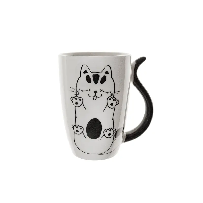 Mug porcelana gato ojos cerrados