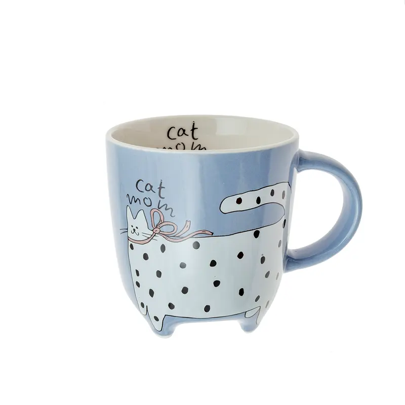 Mug porcelana gato/perro azul