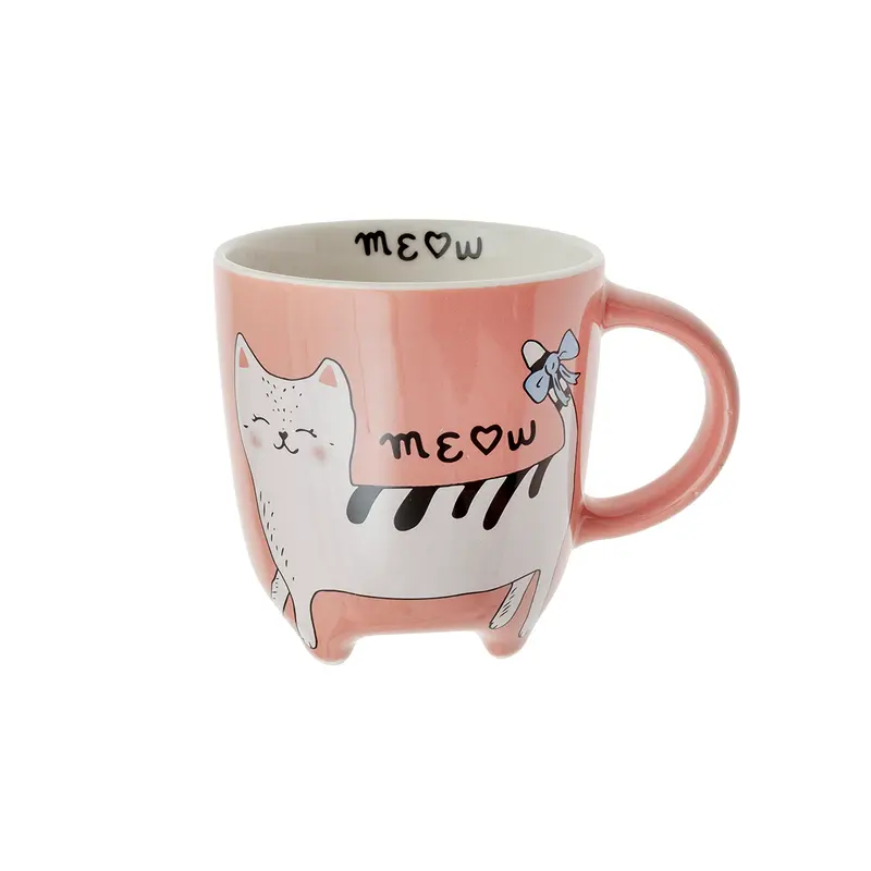 Mug porcelana gato/perro rosa