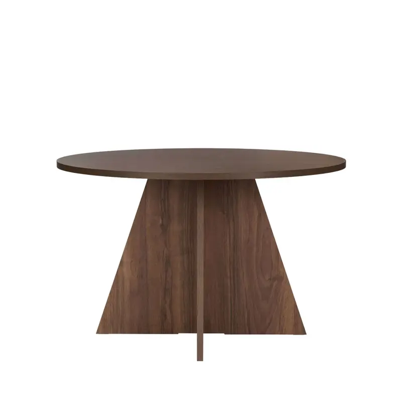 Naro - Mesa de comedor redonda de madera para 4 personas