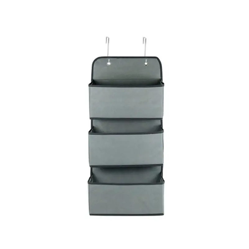 Organizador Colgante de Tela con 3 Bolsillos (65x30cm) - Gris | Ahorro de Espacio para Armario y Bebé