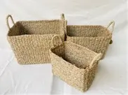 Organizador con asas fibra vegetal 35x25x25cm
